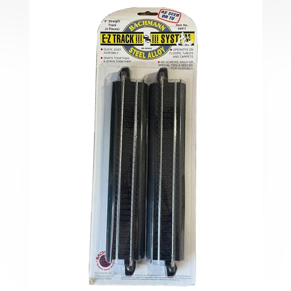Bachmann HO Scale E-Z Track System Steel Alloy - 9" Straight Track 4 Piece - Picture 1 of 3